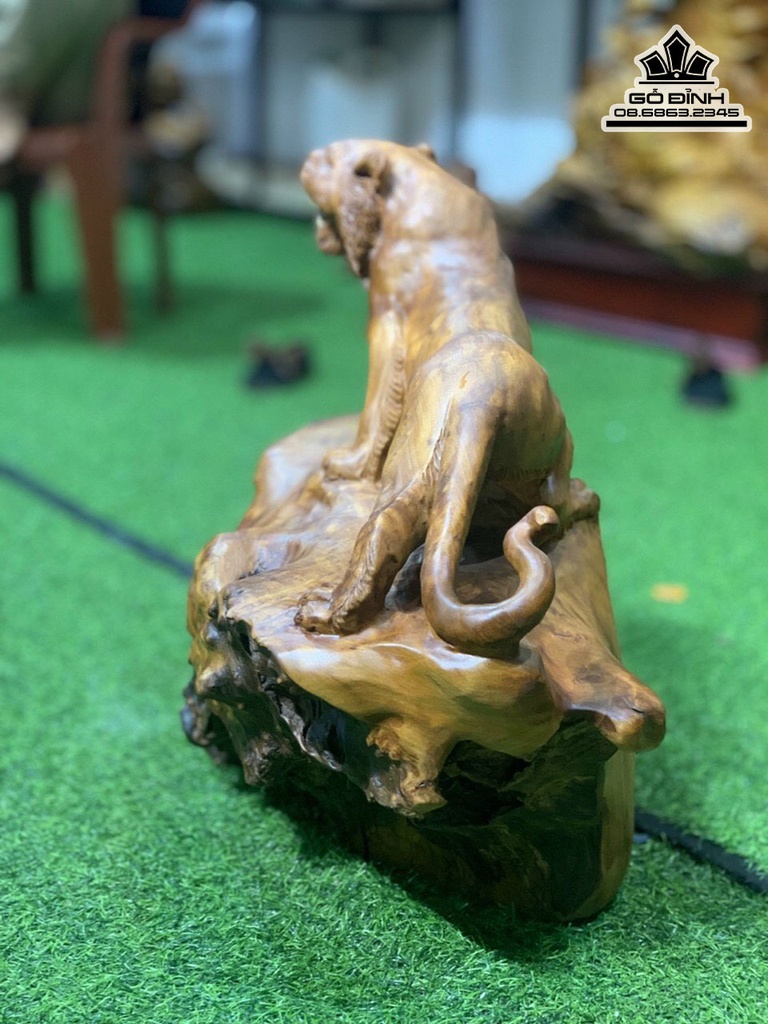 Tượng Hổ Gỗ Ngọc Am Cao 45 Ngang 51 Sâu 28 (cm) 4