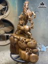 Tượng Song Mã Gỗ Ngọc Am Liền Khối Cao 83 Ngang 55 Sâu 34 (cm) 4