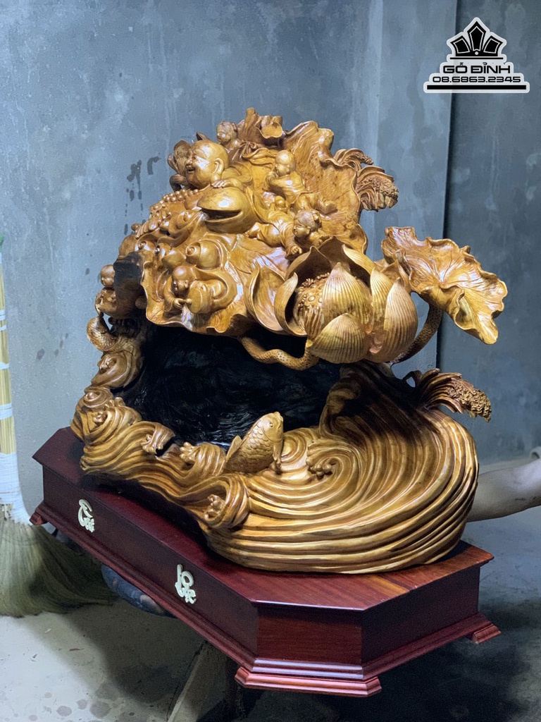 Tượng Di Lặc Ngũ Phúc Cao 81 Ngang 103 Sâu 40 Cả Kỷ 86 (cm) 0