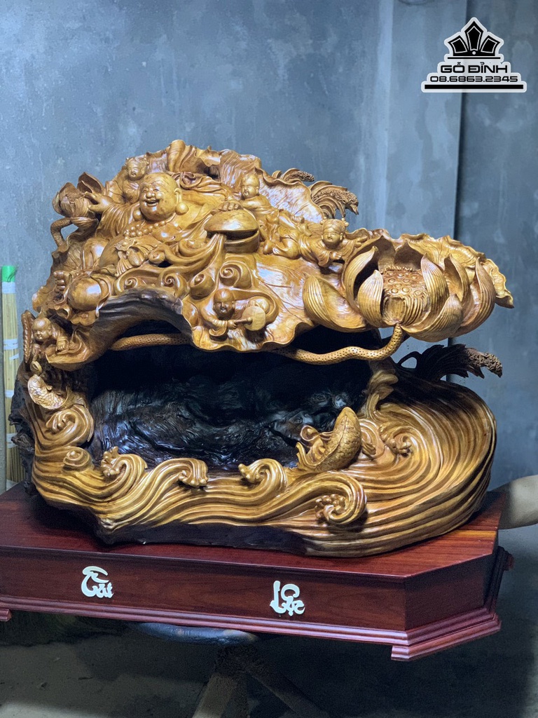 Tượng Di Lặc Ngũ Phúc Cao 81 Ngang 103 Sâu 40 Cả Kỷ 86 (cm) 3