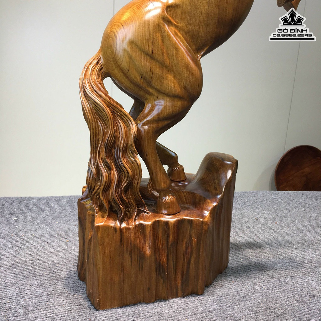 Tượng Ngựa Nhất Mã Gỗ Bách Xanh Cao 61 Ngang 26 Sâu 17 (cm) 0