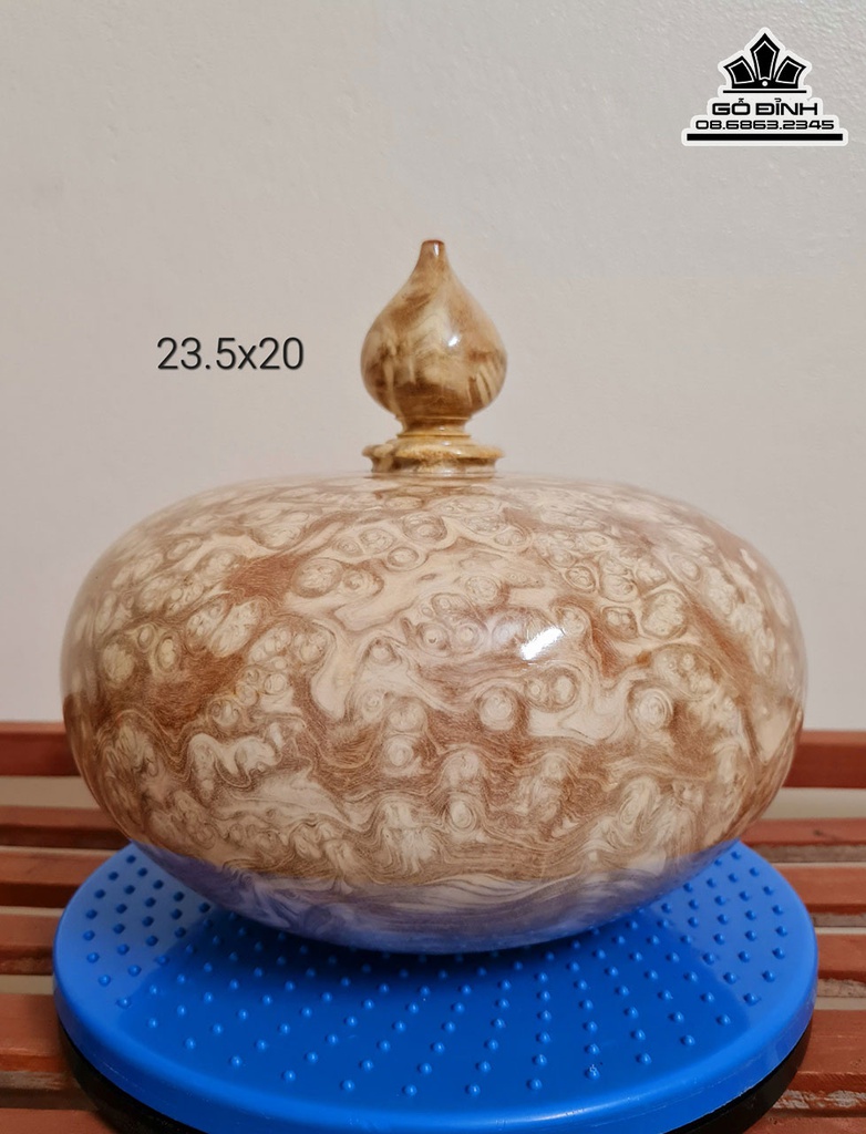 Bình Chum Phú Quý Gỗ Nu Nghiến Cao 20 Đường Kính 23.5 (cm) 0