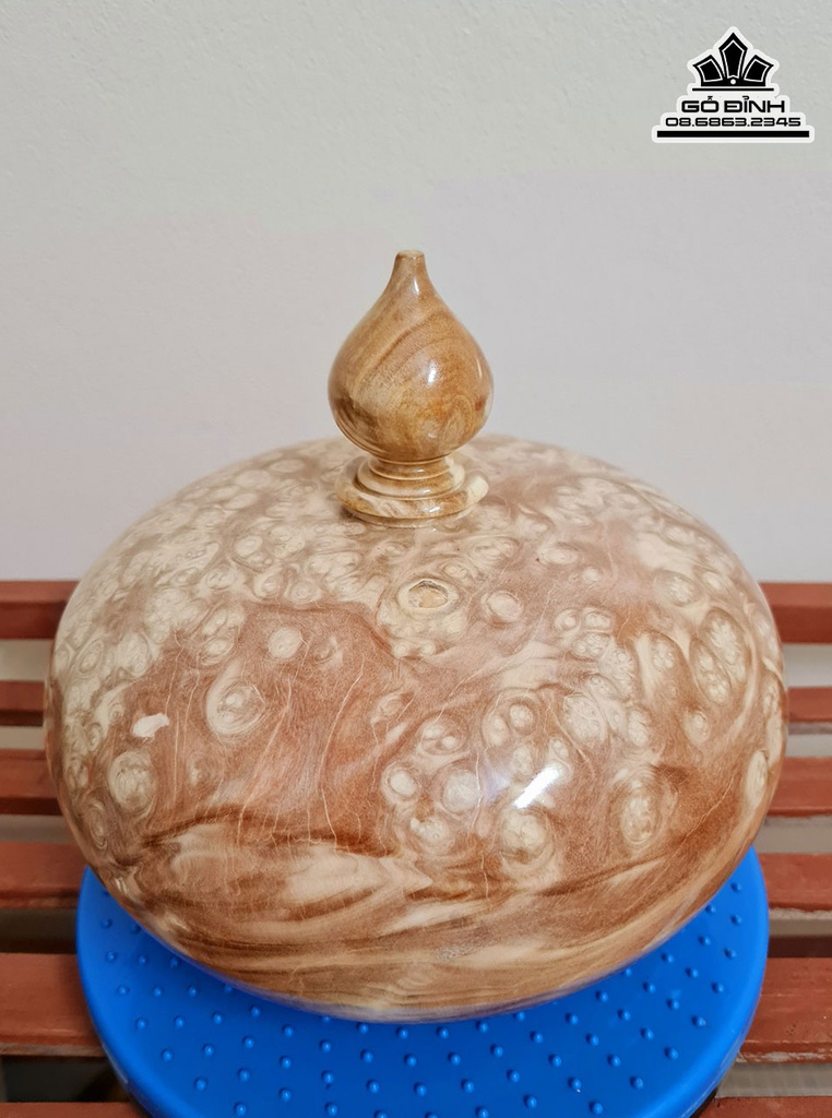 Bình Chum Phú Quý Gỗ Nu Nghiến Cao 20 Đường Kính 23.5 (cm) 1
