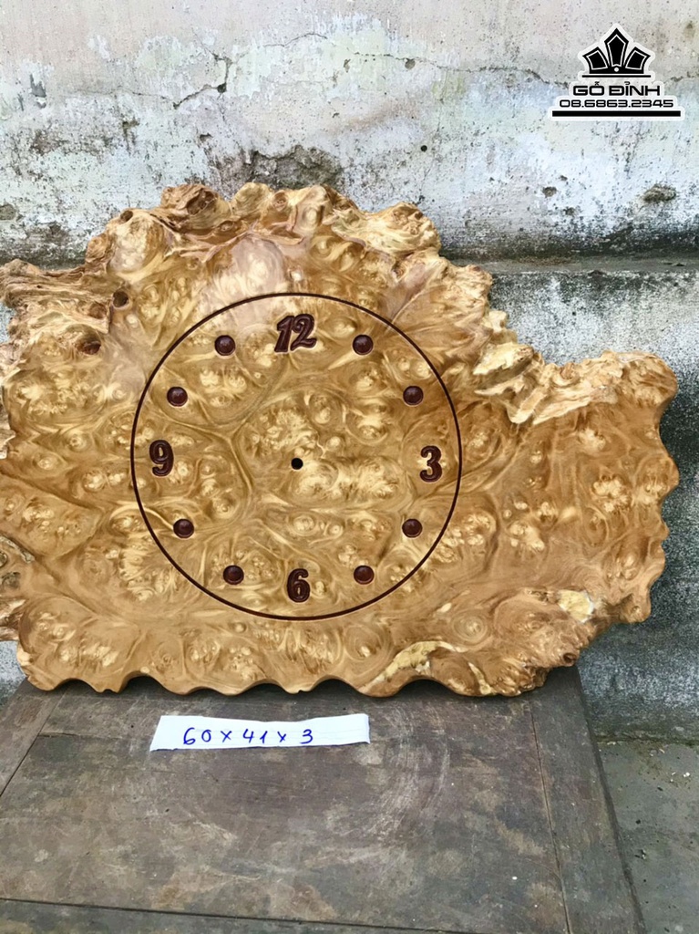 Tranh Gỗ Đồng Hồ Gỗ Nu Nghiến Cao 60 Ngang 41 Dày 3(cm) 1