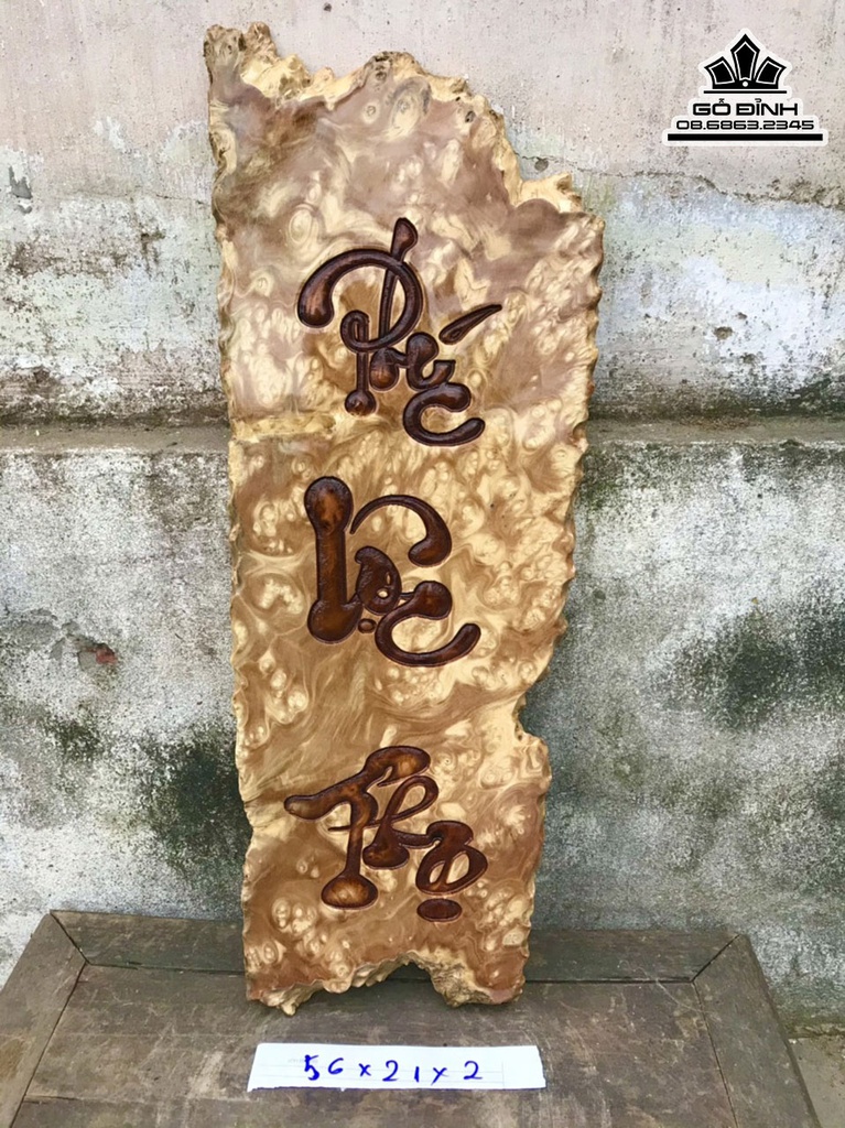 Tranh Gỗ Phúc Lộc Thọ Gỗ Ngu Nghiến Cao 56 Ngang 21 Dày 2 (cm) 0