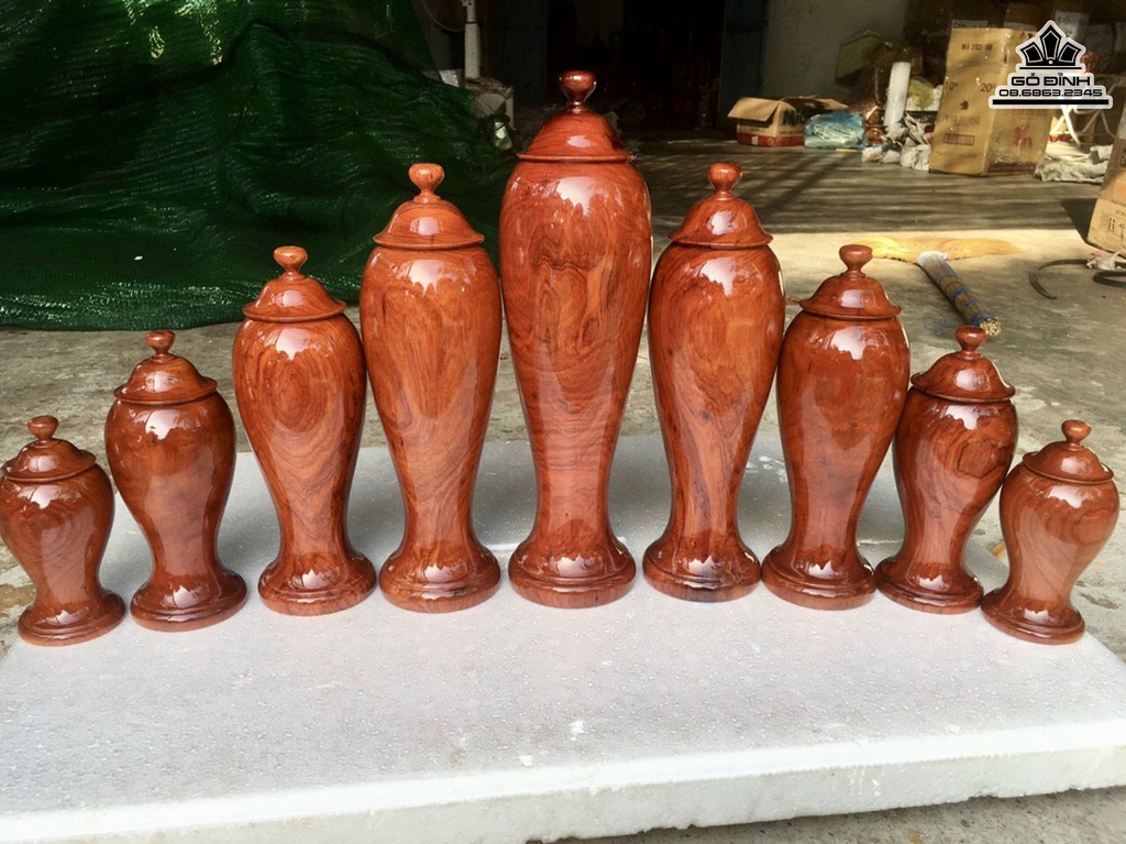 Bộ Bình Chum Gỗ Hương Cao  15-35 Đường Kính 6-9 (cm) 1