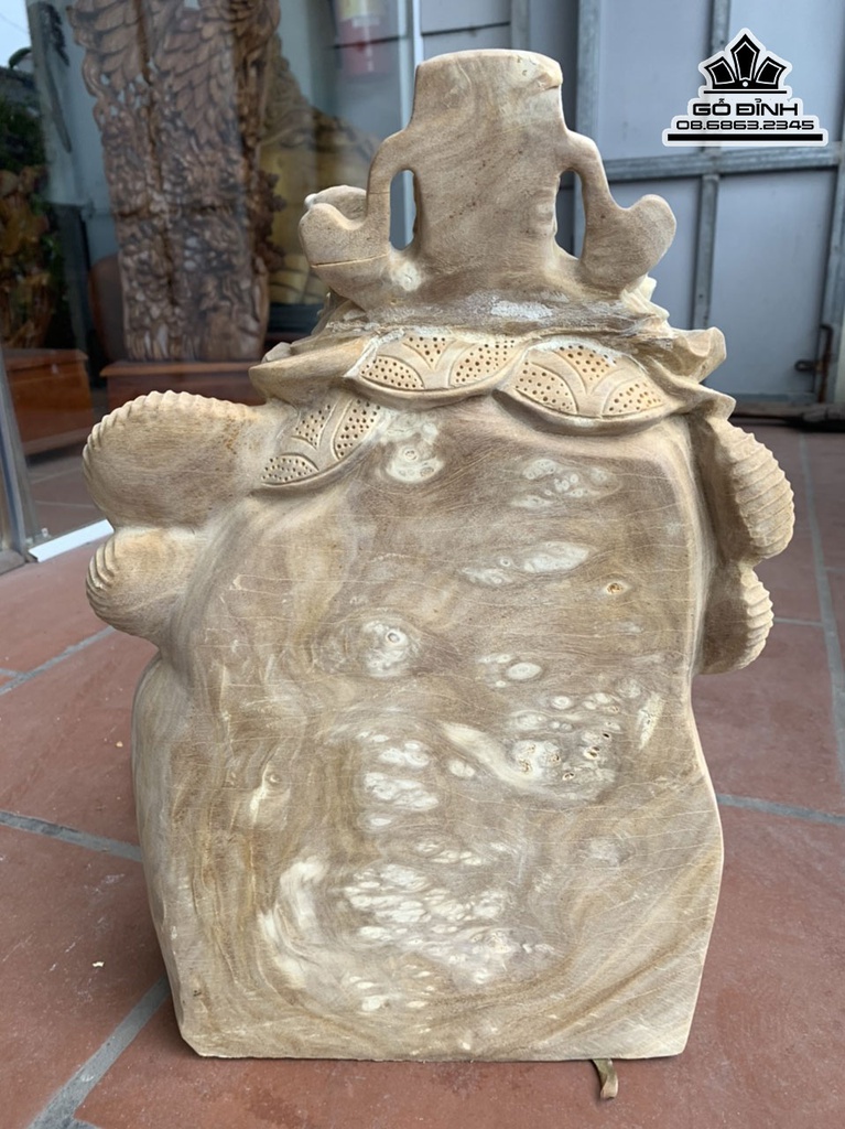 Tượng Thần Tài Gỗ Nu Nghiến Cao 48 Ngang 31 Sâu 22 (cm) 0