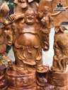 Tượng Di Lặc Vác Quạt Ba Tiêu Gỗ Hương Gia Lai Cao 85 Ngang 58 Sâu 28 (cm) 0