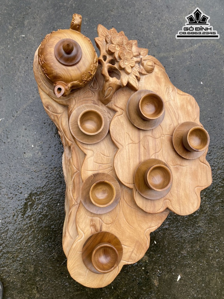 Khay Trà Gỗ Ngọc Am Dài 52 Rộng 33 Dày 13 (cm) 2