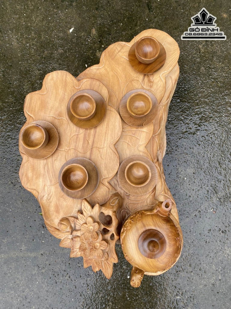 Khay Trà Gỗ Ngọc Am Dài 52 Rộng 33 Dày 13 (cm) 4