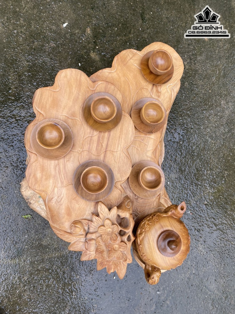 Khay Trà Gỗ Ngọc Am Dài 52 Rộng 33 Dày 13 (cm) 5