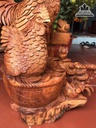 Gia Đình Gà Gỗ Hương Gia Lai Liền Khối Cao 82 Ngang 70 Sâu 40 (cm) 1