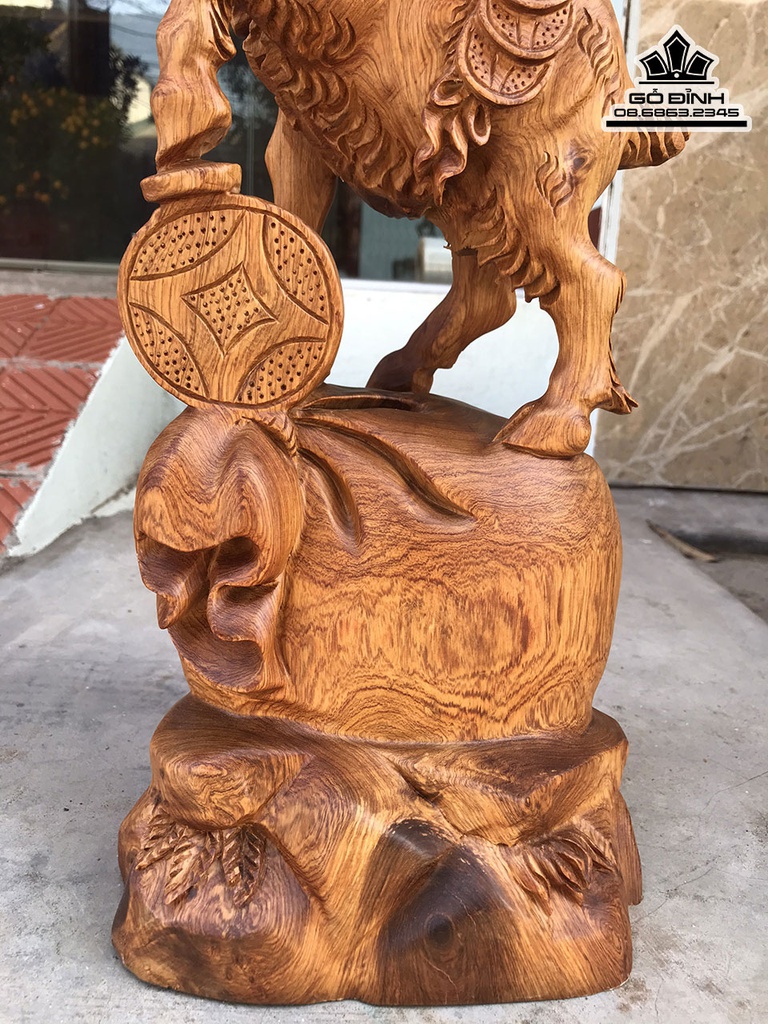 Tượng Nhất Dương Gỗ Hương Gia Lai Liền Khối Cao 50 Ngang 22 Sâu 19 (cm) 1