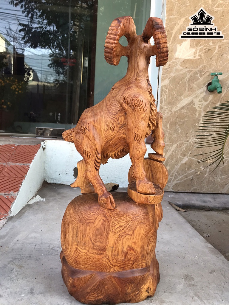 Tượng Nhất Dương Gỗ Hương Gia Lai Liền Khối Cao 50 Ngang 22 Sâu 19 (cm) 2