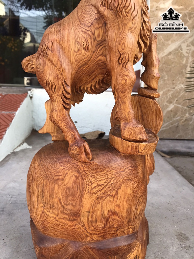 Tượng Nhất Dương Gỗ Hương Gia Lai Liền Khối Cao 50 Ngang 22 Sâu 19 (cm) 3