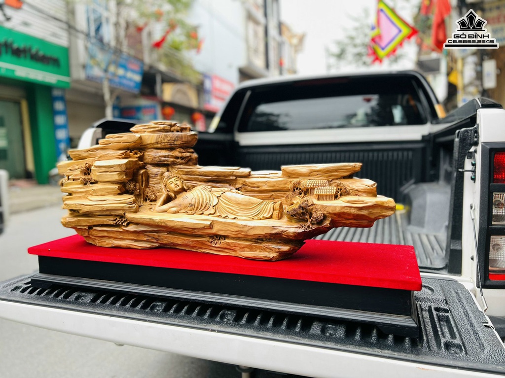 Tượng Nhất Tâm Bái Phật Gỗ Tùng Tuyết Cao 49 Ngang 100 Sâu 30 (cm) 0