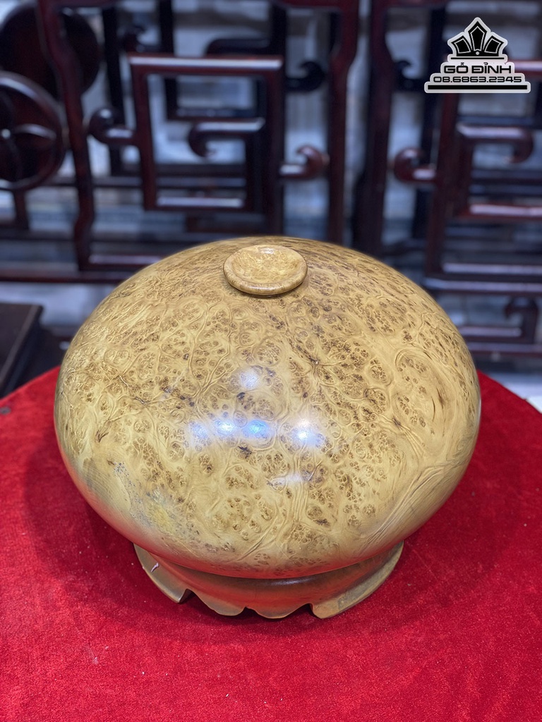 Bình Chum Gỗ Nu Kháo Cao 31 Đường Kính 38 (cm) 2