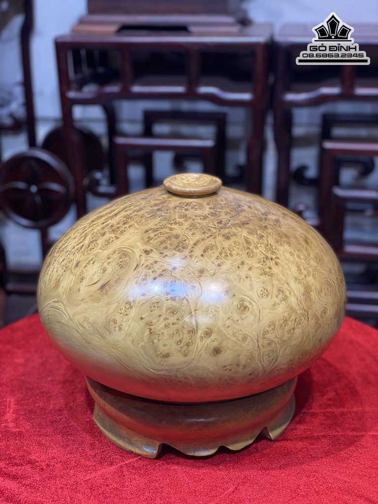Bình Chum Gỗ Nu Kháo Cao 31 Đường Kính 38 (cm) 3