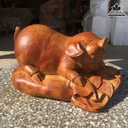 Tượng Heo Gỗ Hương Gia Lai Câu 22 Ngang 38 Sâu 24 (cm) 1