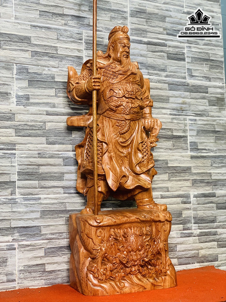 Tượng Quan Công Chấn Ải Gỗ Hương Đá Cao 60 Rộng 25 Sâu 16 (cm) 2