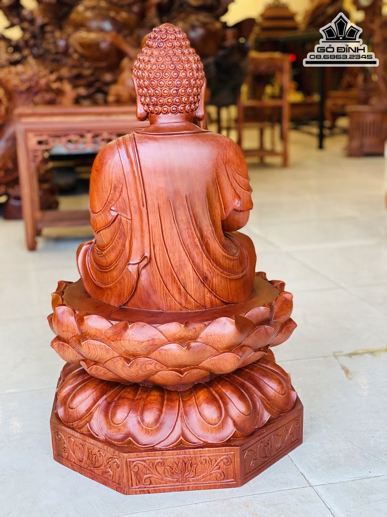 Tượng Phật A Di Đà Gỗ Hương Đá Cao 70 Ngang 42 Sâu 42 (cm) 1