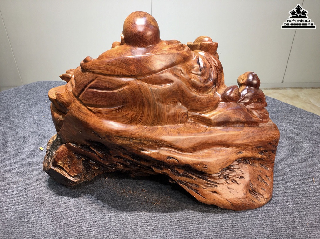 Tượng Di Lặc Nhất Phúc Gỗ Hương Ta Cao 35 Ngang 50 Sâu 34 (cm) 1