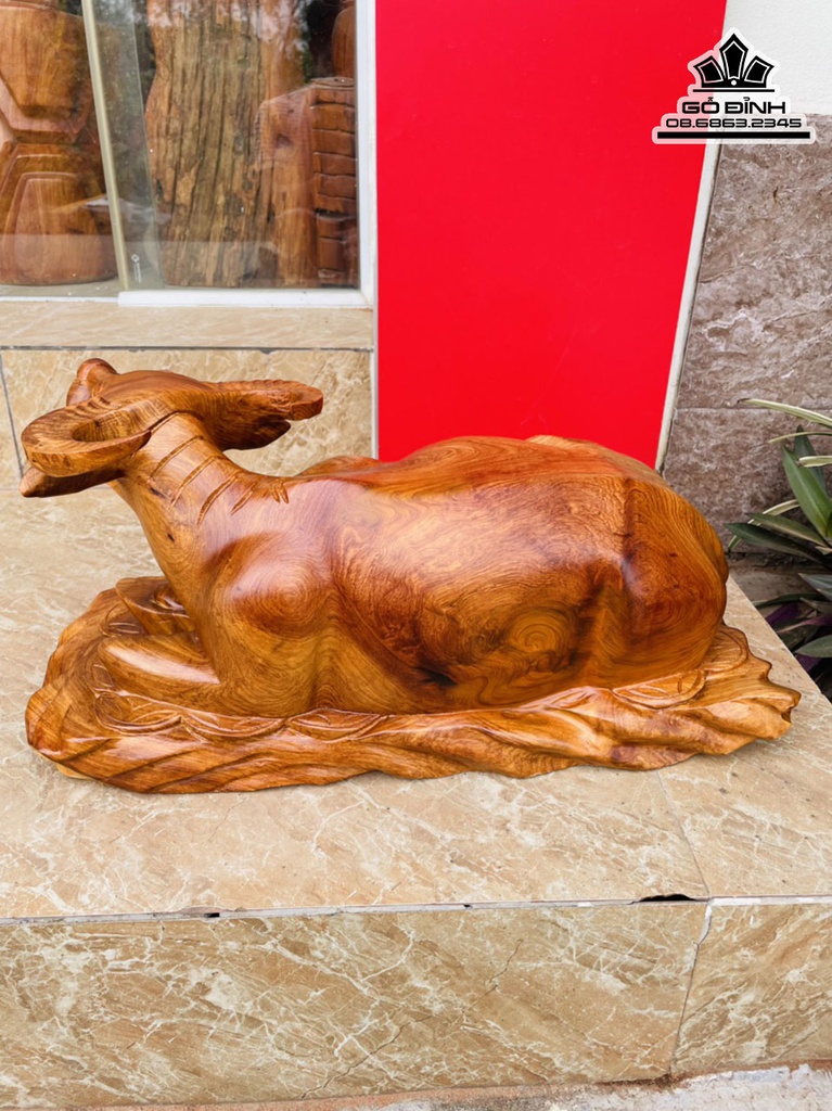 Tượng Trâu Gỗ Hương Cao 25 Ngang 52 Sâu 236 (cm) 2