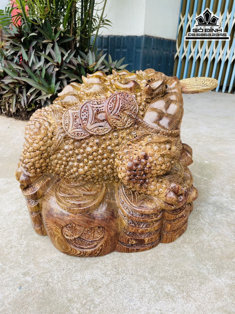 Tượng Cóc Gỗ Mun Cao  38 Ngang 50 Sâu 46 (cm) 1