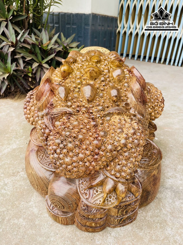 Tượng Cóc Gỗ Mun Cao  38 Ngang 50 Sâu 46 (cm) 2