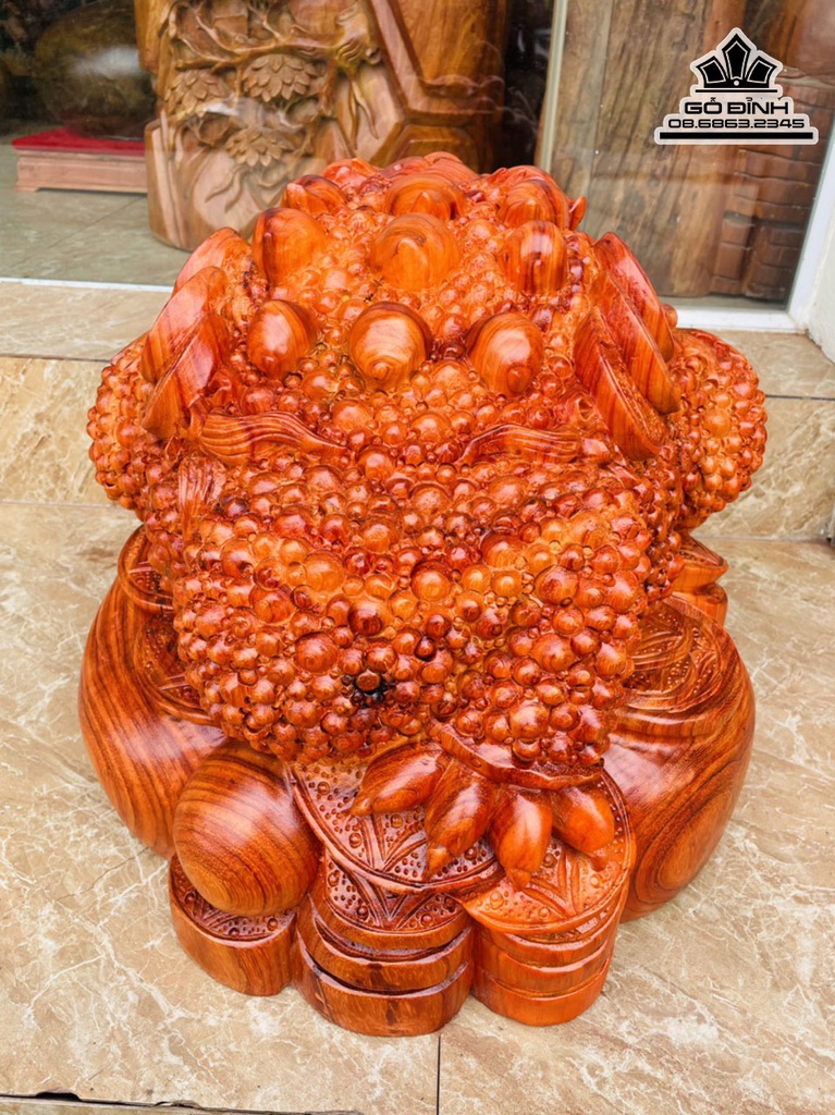 Tượng Cóc Gỗ Hương Cao 40 Ngang 50 Sâu 46 (cm) 2