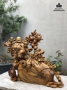Tượng Di Lặc Kéo Bao Tiền Gỗ Xá Xị Cao 63 Ngang 70 Sâu 28 (cm) 3