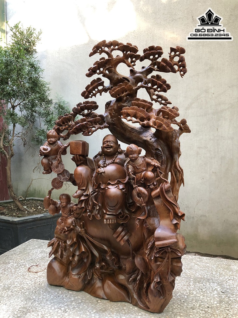 Tượng Phật Di Lặc Ngồi Gỗ Tùng Gỗ Ngọc Am Cao 83 Ngang 50 Sâu 23 (cm) 0