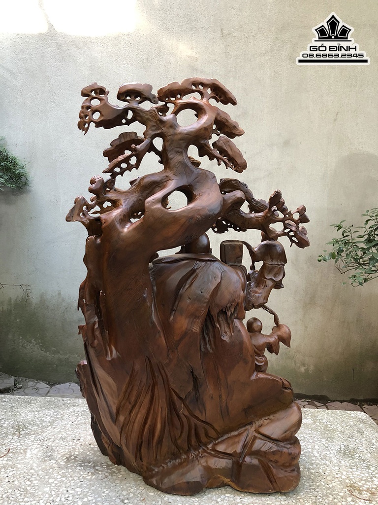 Tượng Phật Di Lặc Ngồi Gỗ Tùng Gỗ Ngọc Am Cao 83 Ngang 50 Sâu 23 (cm) 2