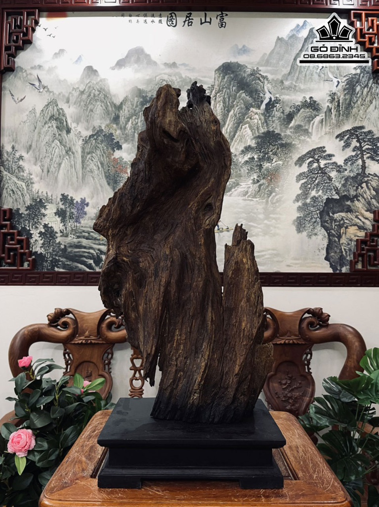 Tượng Đạt Ma Sư Tổ Gỗ Bách Xanh Cao 69 Ngang 31 Sâu 11 (cm) 2