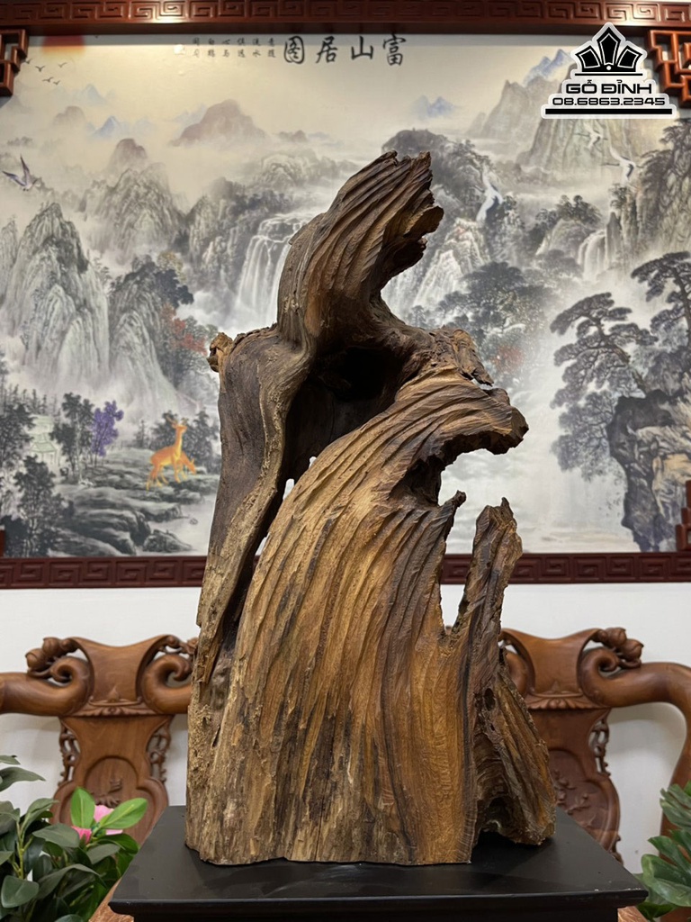 Tượng Phật Quan Âm Gỗ Bách Xanh Cao 51 Ngang 28 Sâu 12 (cm) 0