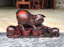 Tượng Heo Mẫu Tử Gỗ Trắc Cao 19 Ngang 36 Sâu 13 (cm) 0