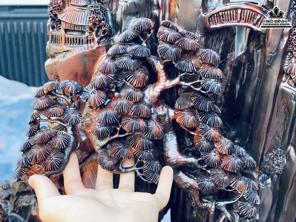 Tượng Phật Quan Âm Ngồi Tự Tại Gỗ Trắc Cao 95 Ngang 56 Sâu 32 (cm) 3