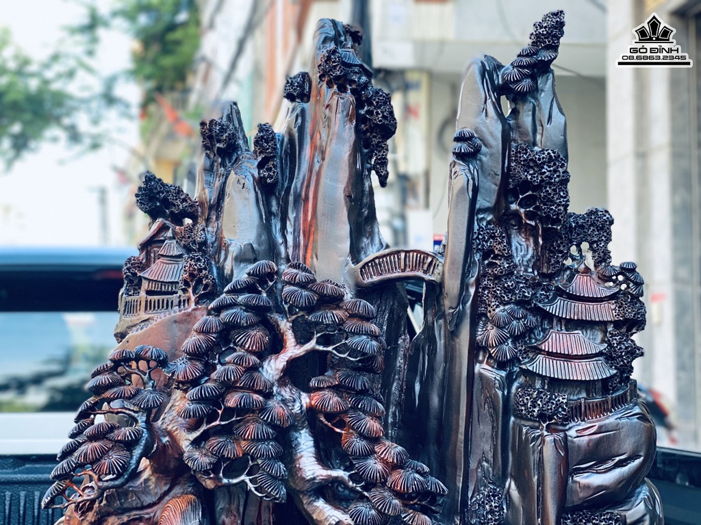 Tượng Phật Quan Âm Ngồi Tự Tại Gỗ Trắc Cao 95 Ngang 56 Sâu 32 (cm) 7