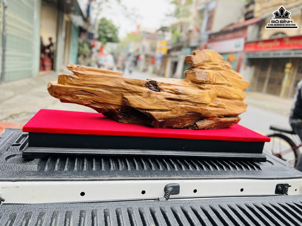 Tượng Nhất Tâm Bái Phật Gỗ Tùng Tuyết Cao 49 Ngang 100 Sâu 30 (cm) 2