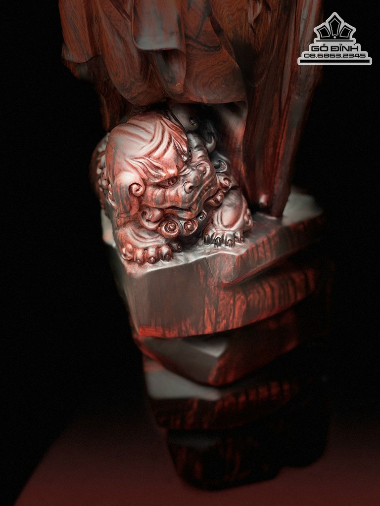 Tượng Đạt Ma Sư Tổ Thuần Nghê Gỗ Trắc Cao 92 Ngang 24 Sâu 30 (cm) 2