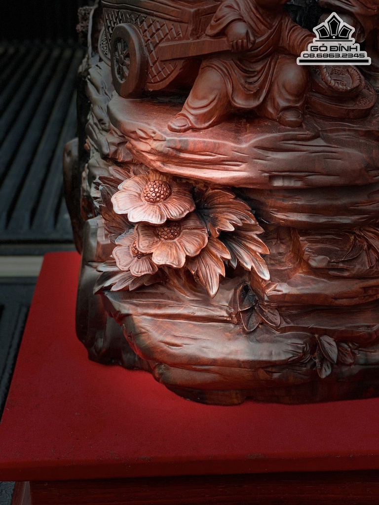 Tượng Phật Di Lặc Tam Phúc Gỗ Trắc Cao 75 Ngang 30 Sâu 28 (cm) 0