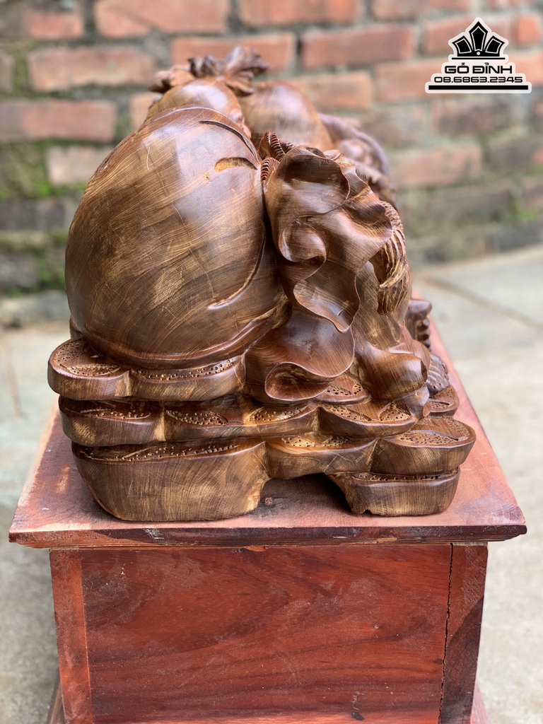 Tượng Di Lặc Nhất Phúc Gỗ Ngọc Am Cao 26 Ngang 44 Sâu 28 (cm) 1