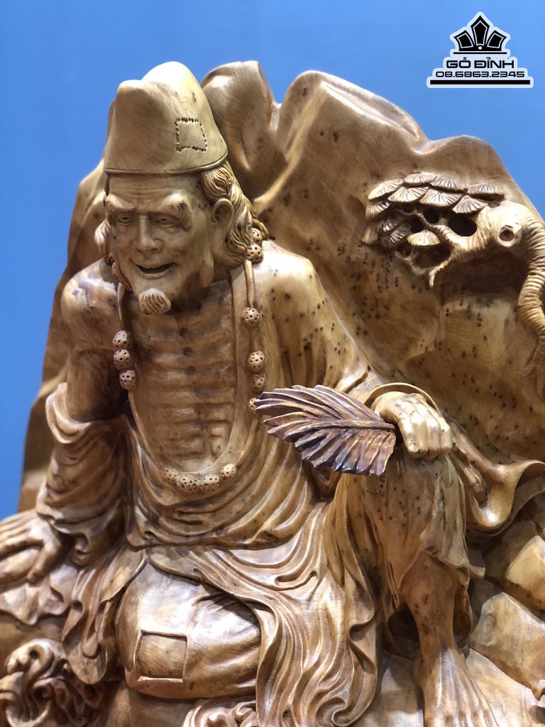 Tượng Tế Công Gỗ Nu Ngọc Am Cao 6 Ngang 56 Sâu 22 (cm) 0