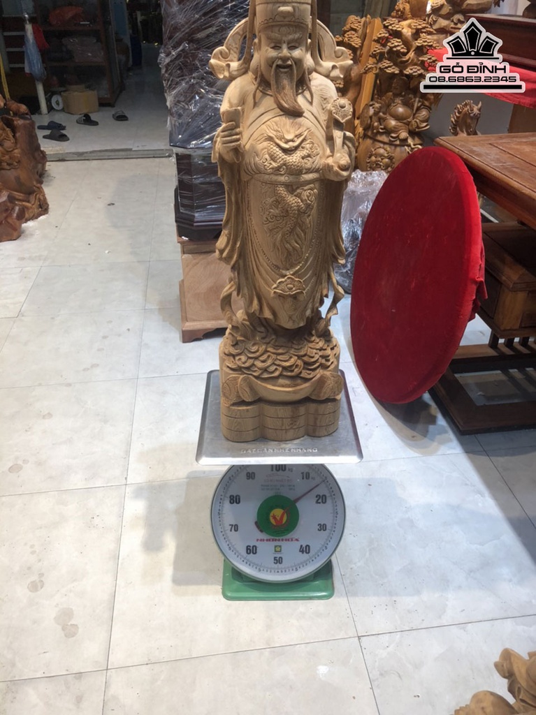 Tượng Phúc Lộc Thọ Gỗ Ngọc Am Cao 80 Ngang 24 Sâu 22 (cm) 2