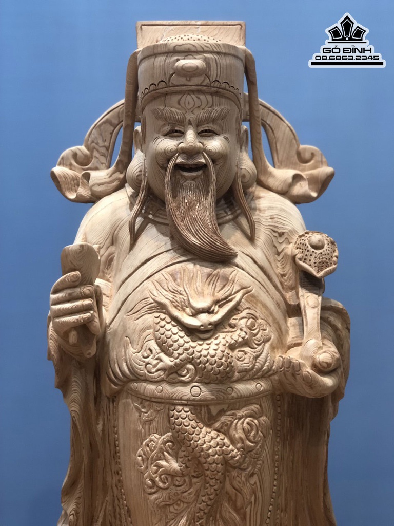 Tượng Phúc Lộc Thọ Gỗ Ngọc Am Cao 80 Ngang 24 Sâu 22 (cm) 5