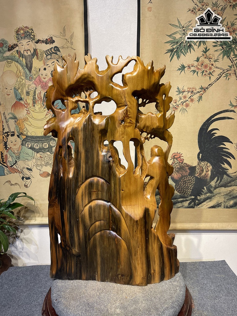 Tượng Phật Di Lặc Ngồi Bao Tiền Gỗ Ngọc Am Cao 76 Ngang 48 Sâu 29 (cm)4