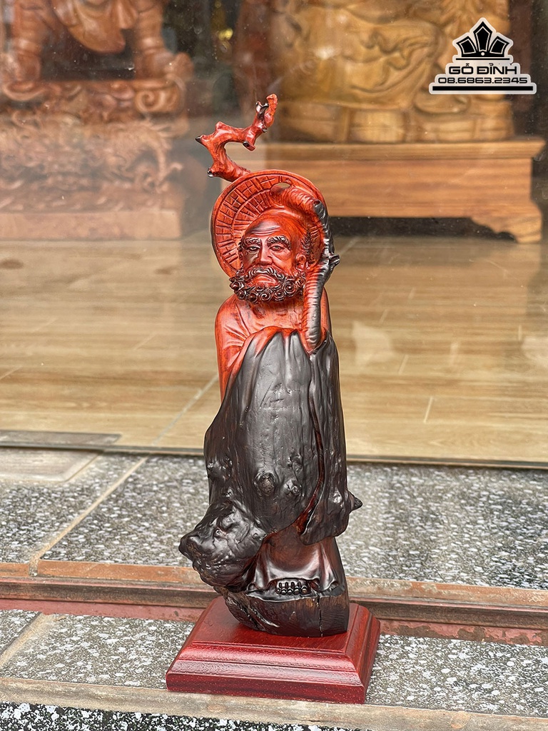 Tượng Đạt Ma Sư Tổ Gỗ Nu Trắc Cao 25 Ngang 7 Sâu 7 (cm) 0