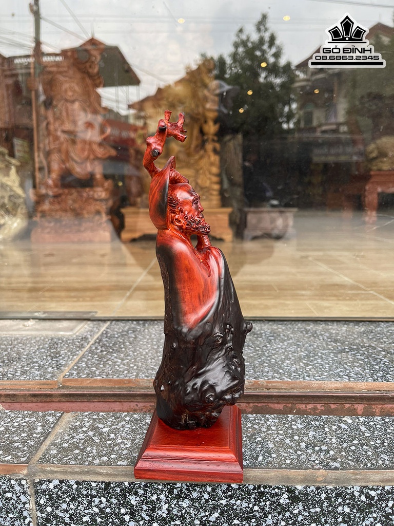 Tượng Đạt Ma Sư Tổ Gỗ Nu Trắc Cao 25 Ngang 7 Sâu 7 (cm)5