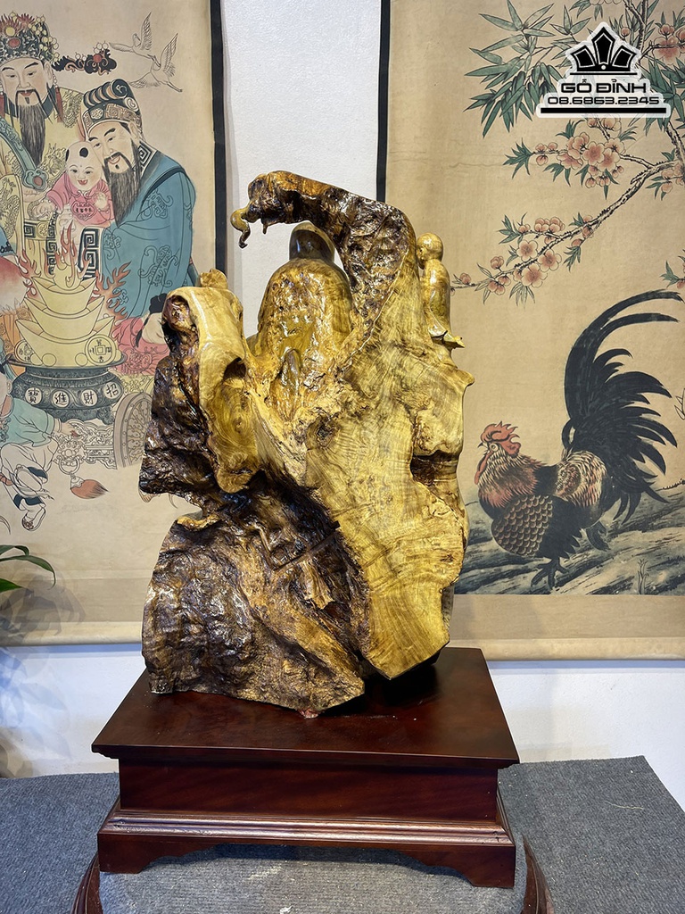 Tượng Đạt Ma Thiền Gỗ Nu Kháo Cao 58 Ngang 36 Sâu 26 Cả Kỷ 73 (cm)8