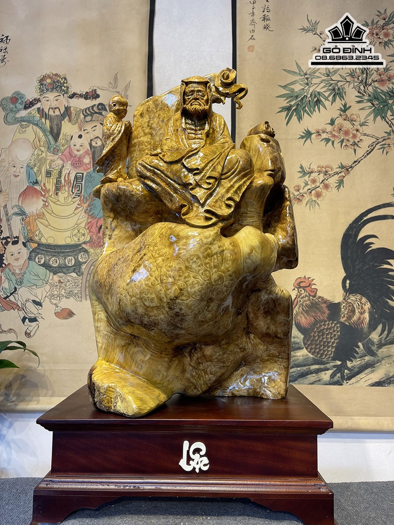 Tượng Đạt Ma Thiền Gỗ Nu Kháo Cao 58 Ngang 36 Sâu 26 Cả Kỷ 73 (cm)9